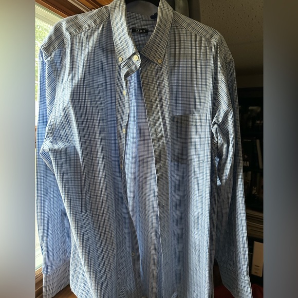Chemise Habillée Izod – À Carreaux, Manches Longues, Taille XL, Neuve Sans étiquette